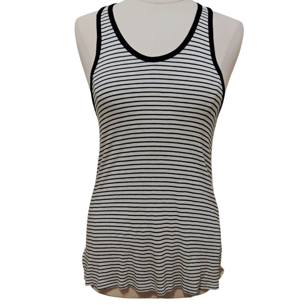 Aritzia Wilfred Free Tank Top Long Striped Racerback Nautical Stretchy Breezy M